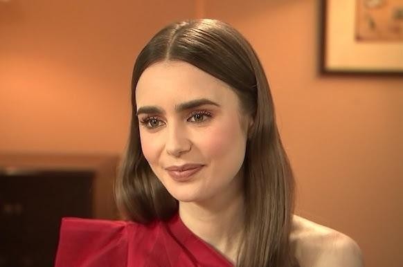 Lily Collins w modnej stylizacji z serialu 